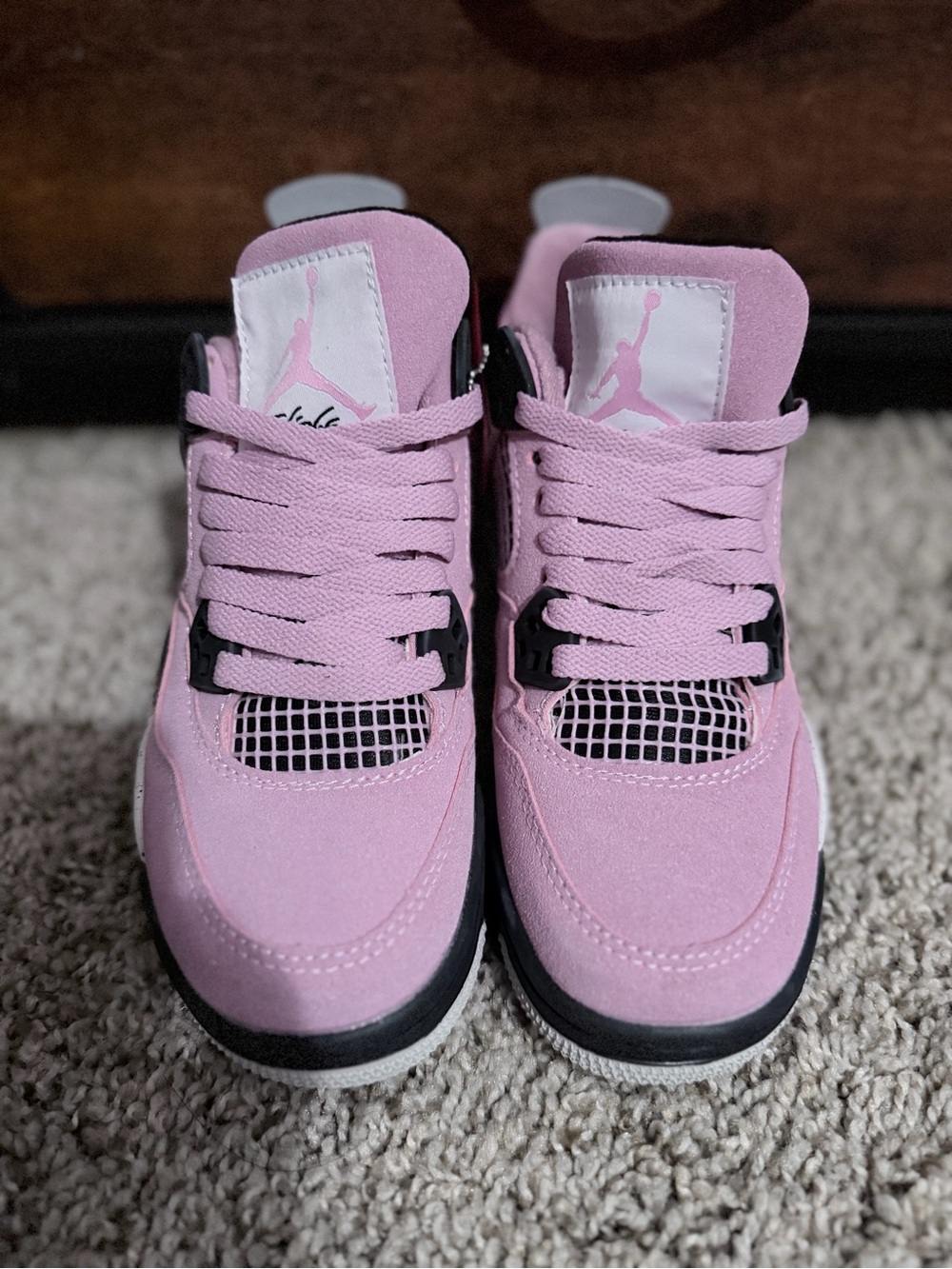 Jordan Pink Suede Retro Runner with Black Accents